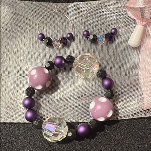 Elegant Purple and Pink Beaded Bracelet